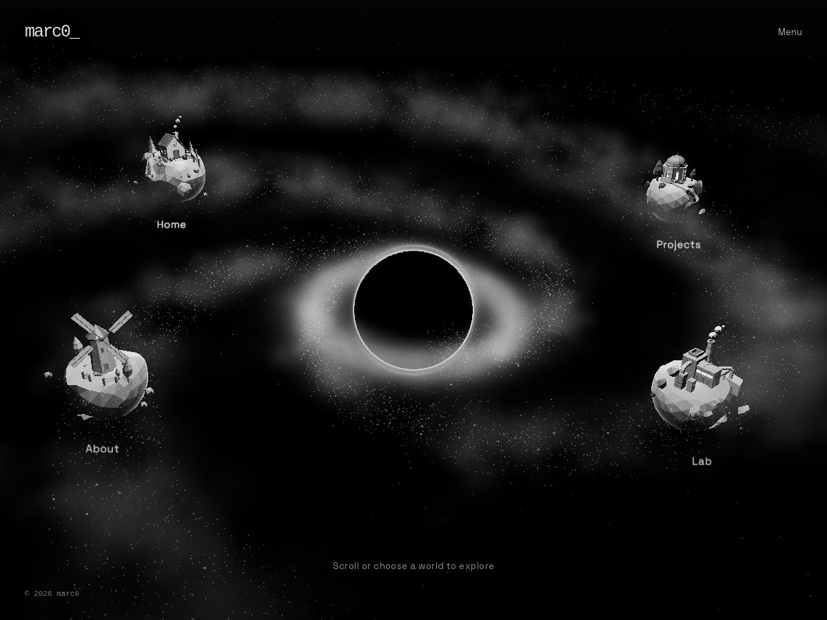 The marc0 website: four worlds around a black hole.